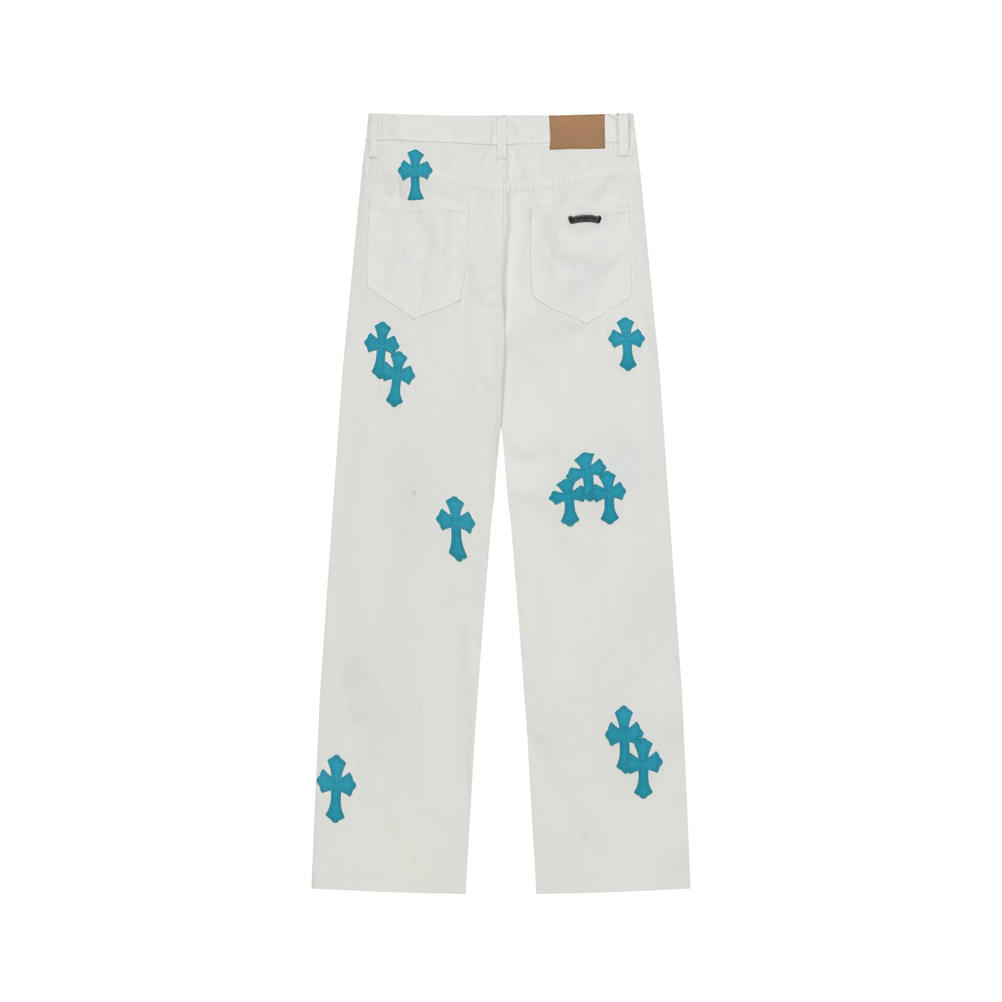 P256 Actual photo [High quality] Code: LH590 Color: Picture color Size: S to XXXL - Chrome Hearts/Chrome Hearts classic white cow series colored leather cross washed color cloth unisex denim trousers - Vibe style straight stacked god-level version - carbon fine bias denim color cloth - old vintage complete set of hardware - Chrome Hearts white cow series high version uses high ounce custom fabrics, enzyme washing and soft color fixation It is soft and thick to wear. The details are all made by hand-polished craftsmanship. All-over jacquard fabrics. Unique design style. Multiple processes to create a full retro feel. Niche unique non-colliding shirts. Customized distressed spray-painted buttons. Craftsmanship in every detail. Size Pants length Waist Hips Unit cm S 98 68 100 M 99 72 104 L 100 76 108 XL 101 80 112 XXL 102 84 116 XXL 103 88 120